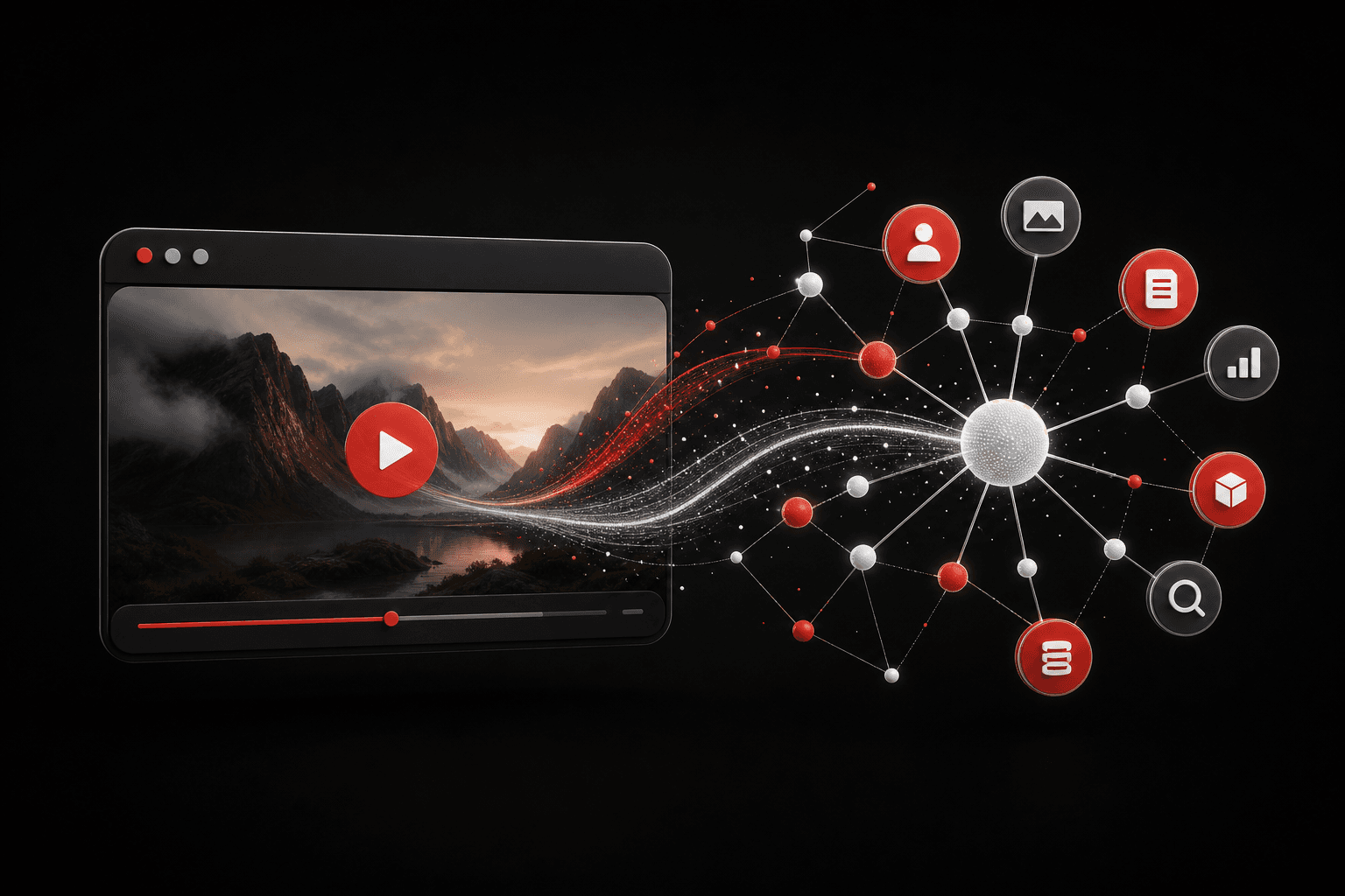 Video flowing into a connected BrainSite AI knowledge network